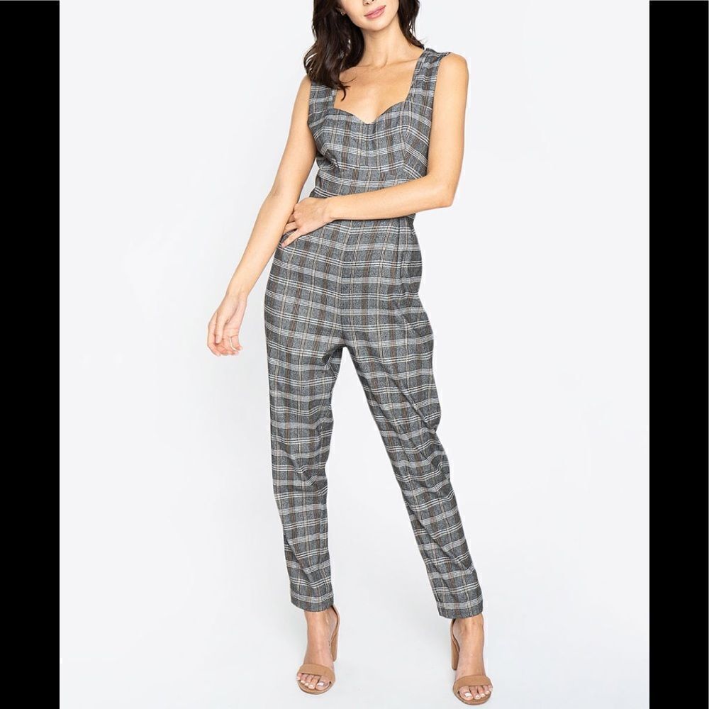 Sugar Lips Glen Plaid Jumpsuit
